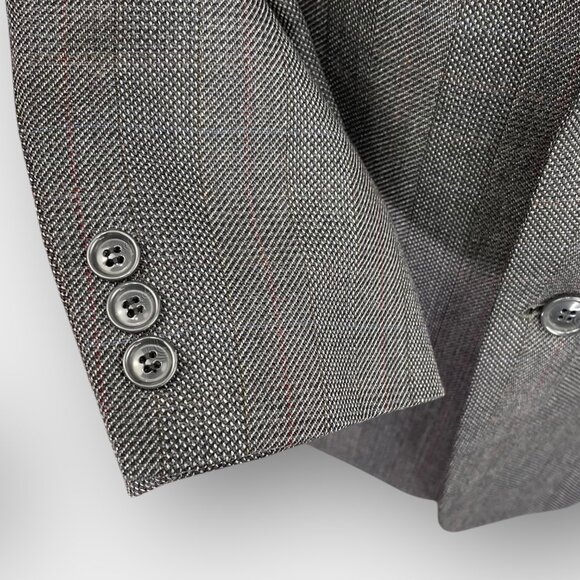 Sid Landen Benchmark Men’s 2‑Piece Gray Wool Suit 44L (Fits 44 Long) 38x31 Pleat - Picture 12 of 16